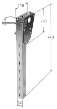 Soporte abatible con pasador